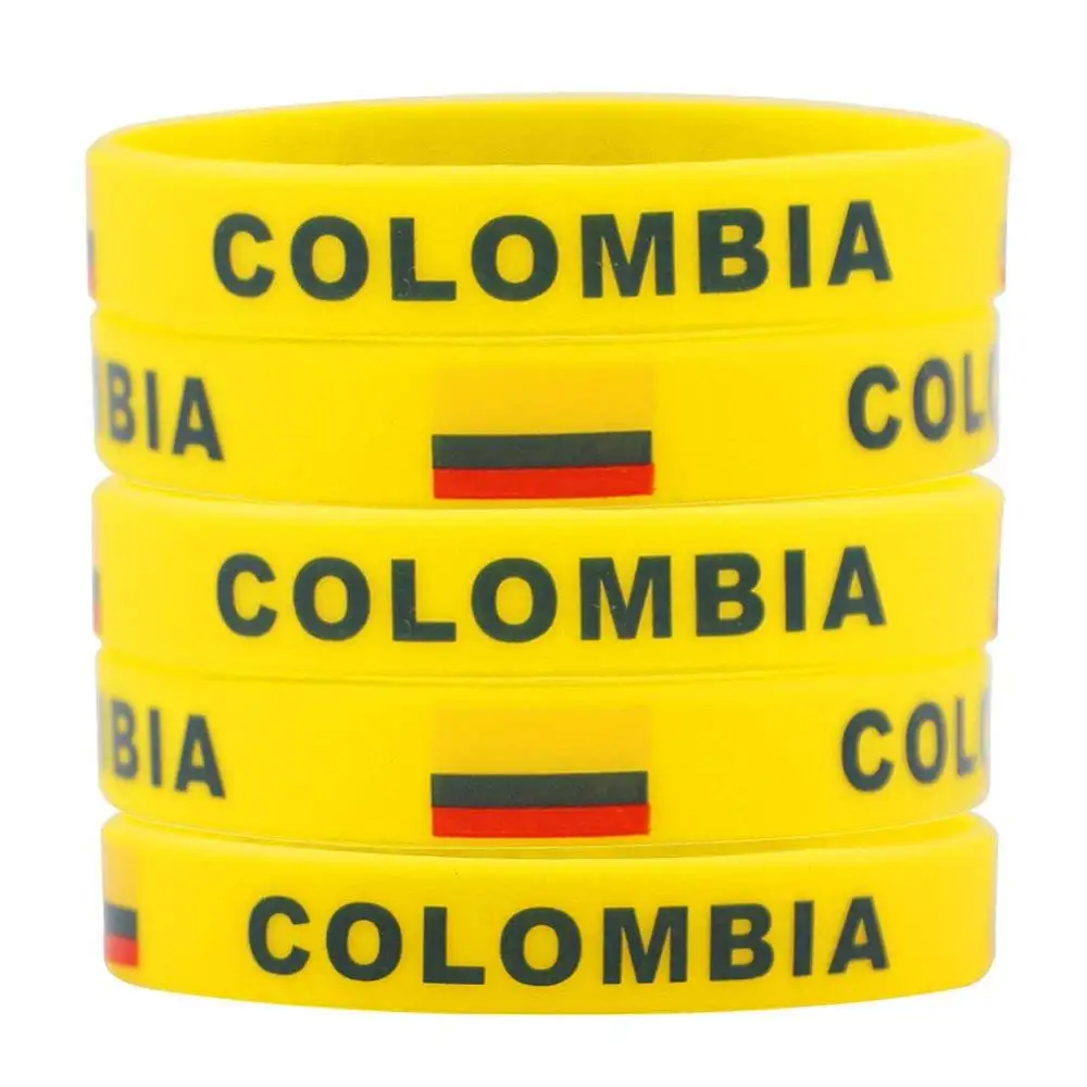 Braccialetti in silicone Colombia con bracciale in gomma bandiera del paese bandiera colombiana