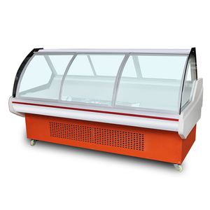 Supermarkt Deli Display Fridgefreezer/Gebogen Glas Vlees Display Chiller Commerciële Koelkasten Apparatuur - Product Image 3