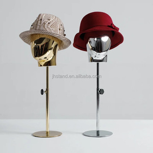 Thời trang Chrome Tóc Giả hiển thị mannequin Head có thể điều chỉnh chiều cao Rose Gold bạc dây kim loại mannequin Head cho tóc giả hat chủ - Product Image 3