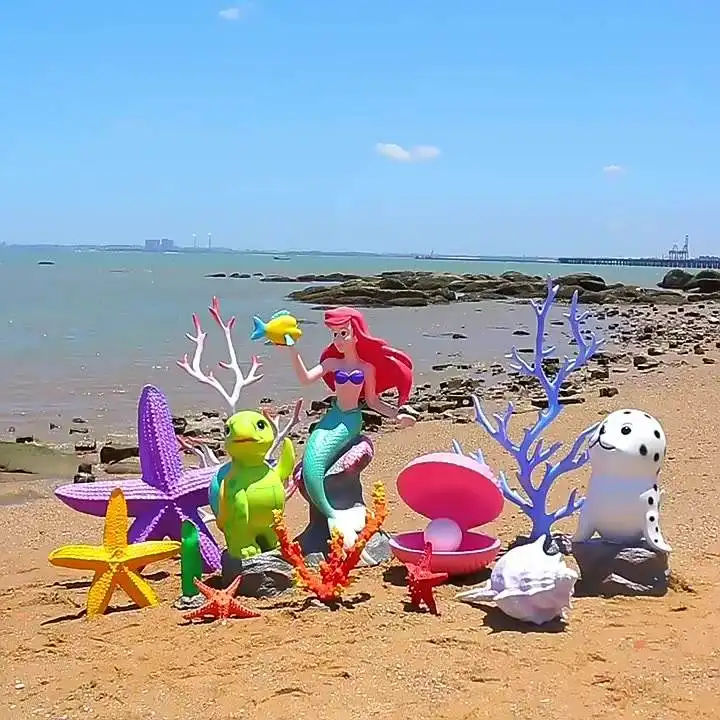 Parco dell'oceano della scultura della vetroresina del corallo della tartaruga del mare della sirena del fumetto su ordinazione della fabbrica da vendere