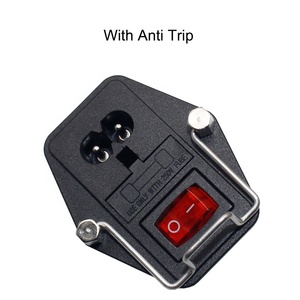 赤色光ロッカースイッチとヒューズホルダー付きIEC60320C8電源ソケット - Product Image 5