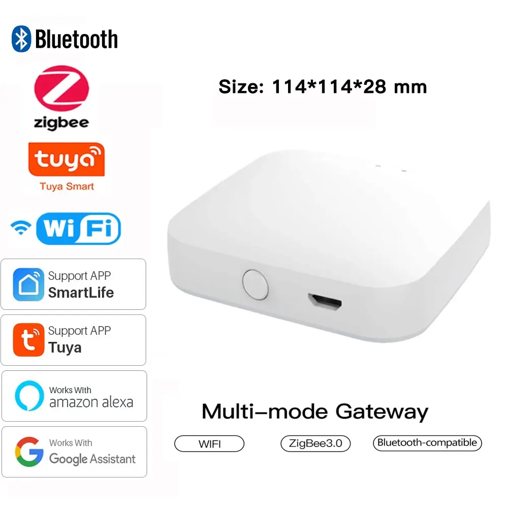 RSH Tuya Multi Mode ZigBee Bluetooth Gateway Hub sans fil Smart Home Appliances Remote Controller Bridge Support Alexa Google