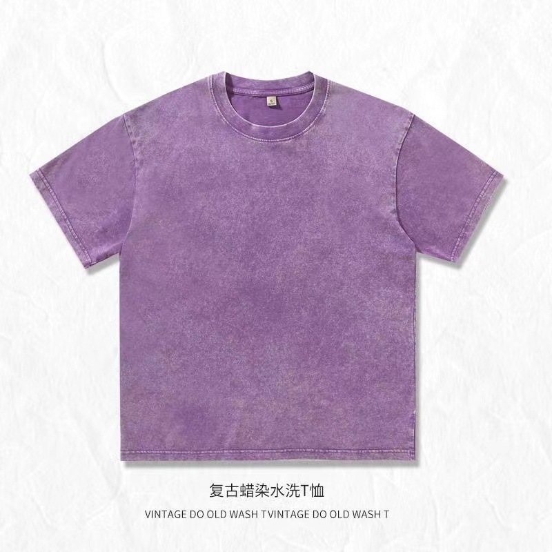 230g purple t-shirt washed