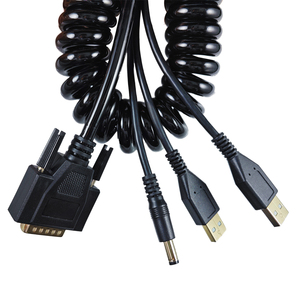 Factory Custom DB15 Coiled <strong>Cable</strong> Male to Usb DC 5525 Spring Spiral <strong>Cable</strong> Assembly Wire Harness Manufacturer - Product Image 4