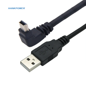 USB 2.0公到迷你USB b型5pin 90度上下和左右角公数据电缆0.25m/0.5m/1.8m/5m - Product Image 1