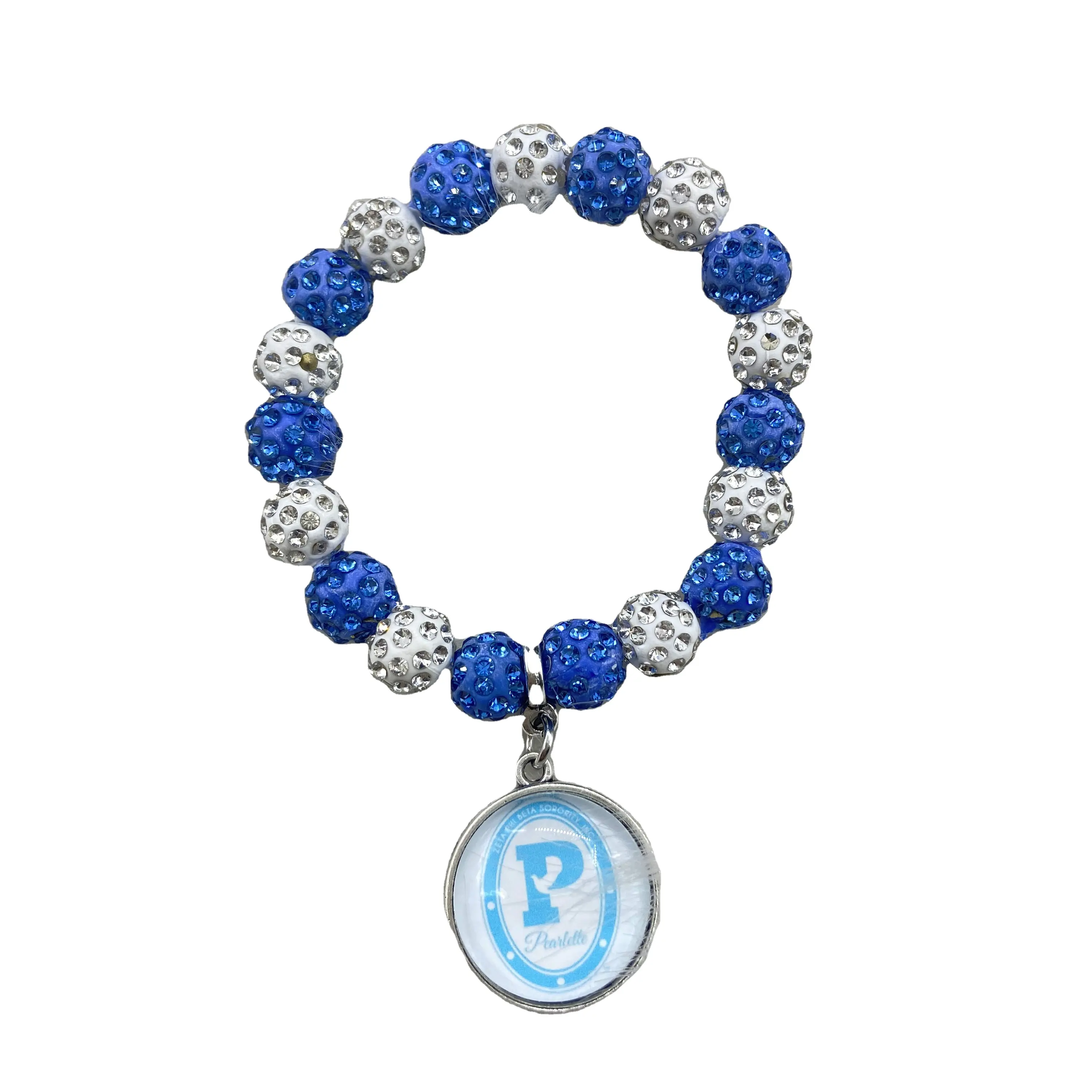 Squisito bracciale con perla Zeta Phi Beta Pearlette blu bianco ZPB perla bracciale elastico da donna di nuova moda