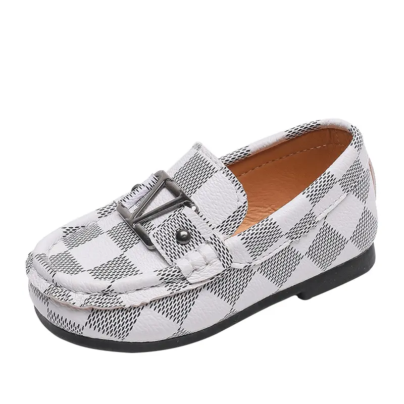 Venta al por mayor niño Inglés viento frijol coreano Plaid zapatos casuales para niños