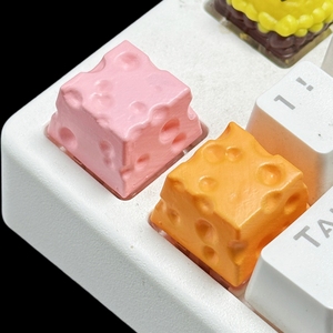 Teclado mecánico DIY Keycap lindo queso forma resina teclado tapas eje cruzado llave cubierta accesorios de repuesto