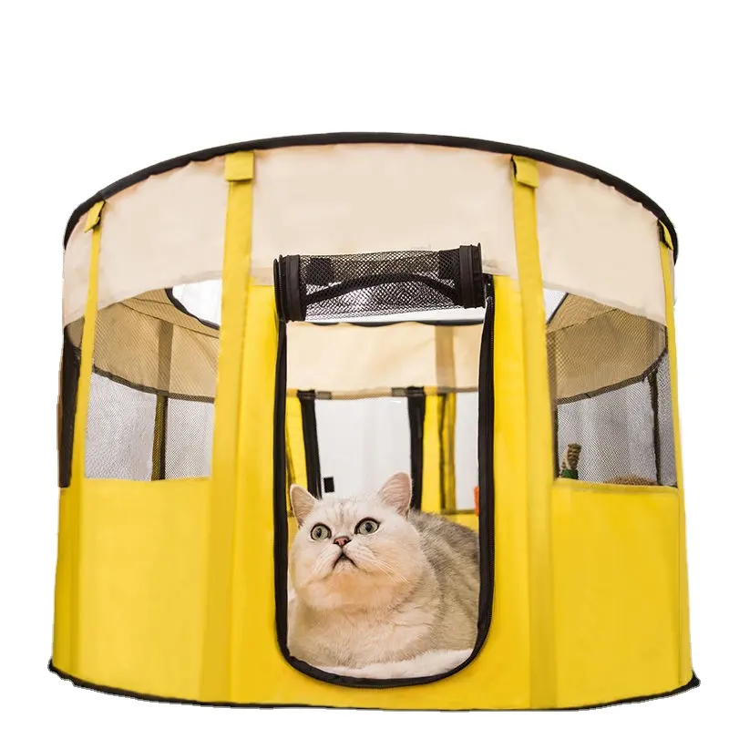 Portable Pet Dog S M L Playpen Folding Cage House Puppy Kennels Octagon Fences for Small Large Dog Cat Tent Bed Delivery Room