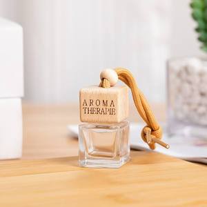 Square Car Hanging 8ml Diffuser <strong>Bottles</strong> Car Perfume air Freshener Glass <strong>Bottle</strong> with Wooden Cap - Product Image 5