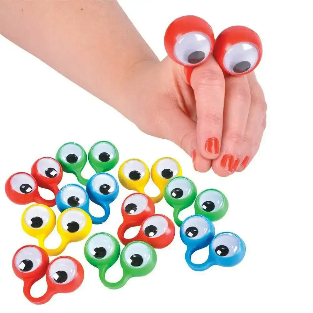 Anillo de ojo móvil para dedos, juguete creativo de ojo grande para niños