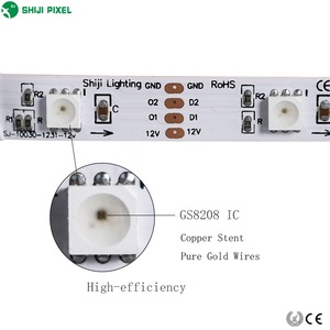 12V GS8208 30 leds 5050 indirizzabile RGB Led Light Strip segnale punto di interruzione trasmissione continua - Product Image 6