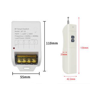 リモコンスイッチ1CHRFリモコンAC220V送信機および受信機モジュールモーターおよびポンプ用 - Product Image 6