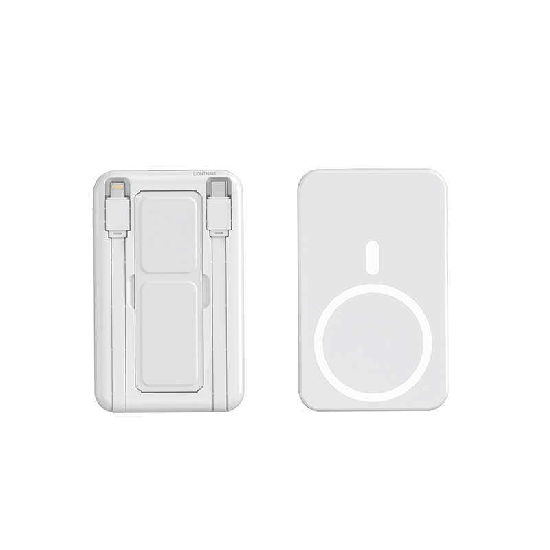 White-15w wireless charger + 225w built-in cable