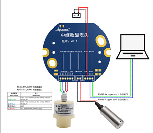 可编程模拟0-5v/4-20ma输出RS485数字超声波距离液位传感器模块液位测量仪器
