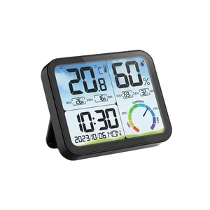 Nueva pantalla a Color LCD temperatura humedad medidor termómetro higrómetro con temperatura reloj despertador tiempo Sensor alimentado por batería - Product Image 1