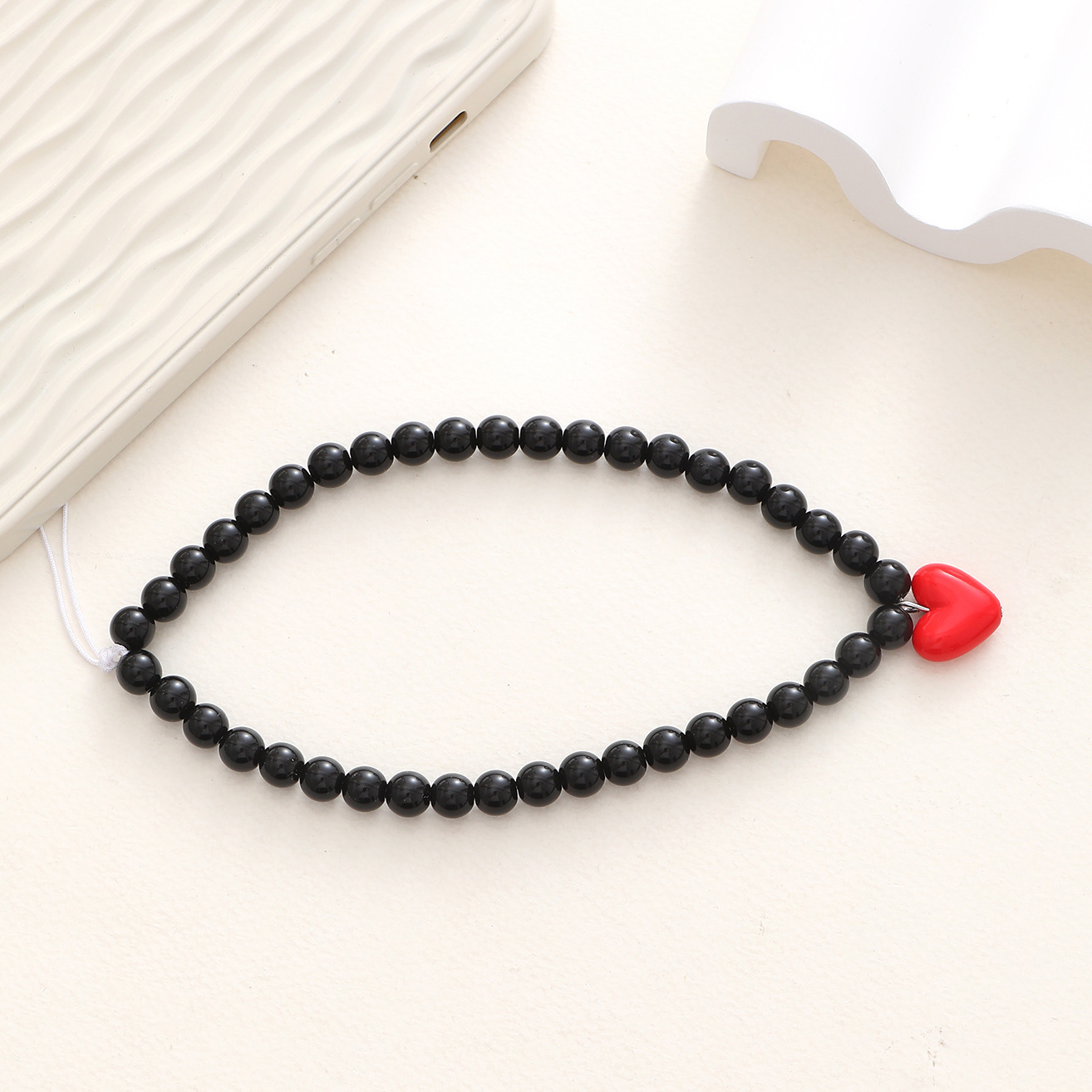Cadena de teléfono móvil colgante de corazón rojo K635