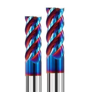 4-Flute kesme 1/2 "karbür aracı Nano mavi paslanmaz çelik değirmen kesici 6-8-10mm End freze için çelik özelleştirilmiş OEM destek - Product Image 3