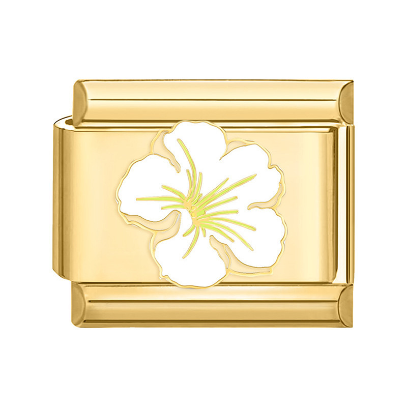 Fleurs blanches sur fond doré