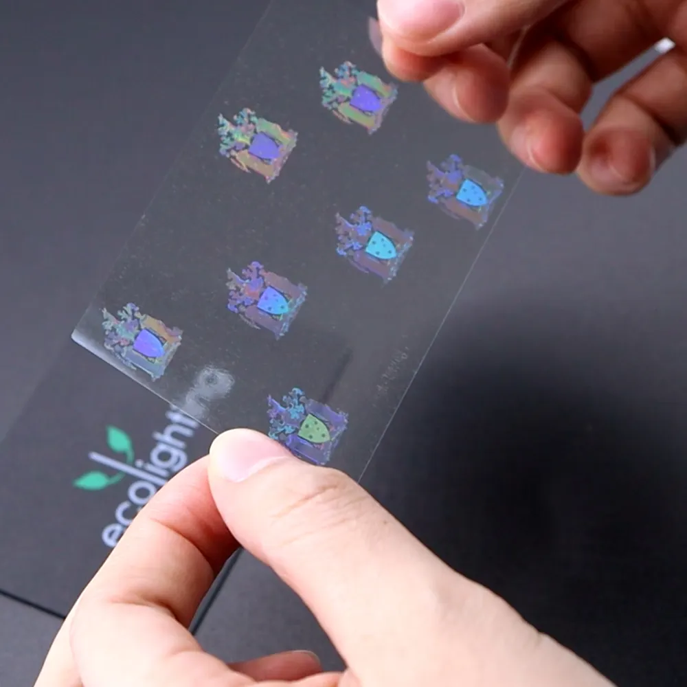 Sovrapposizione ologramma id trasparente personalizzato logo lumineux etichetta adesiva licenza sovrapposizione olografica per carte d'identità in PVC