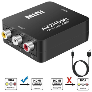 Adaptador convertidor RCA AV a HDMI, convertidor Multimedia Mini compuesto CVBS a HDMI AV2HDMI, caja de Color dorado 1080p - Product Image 3
