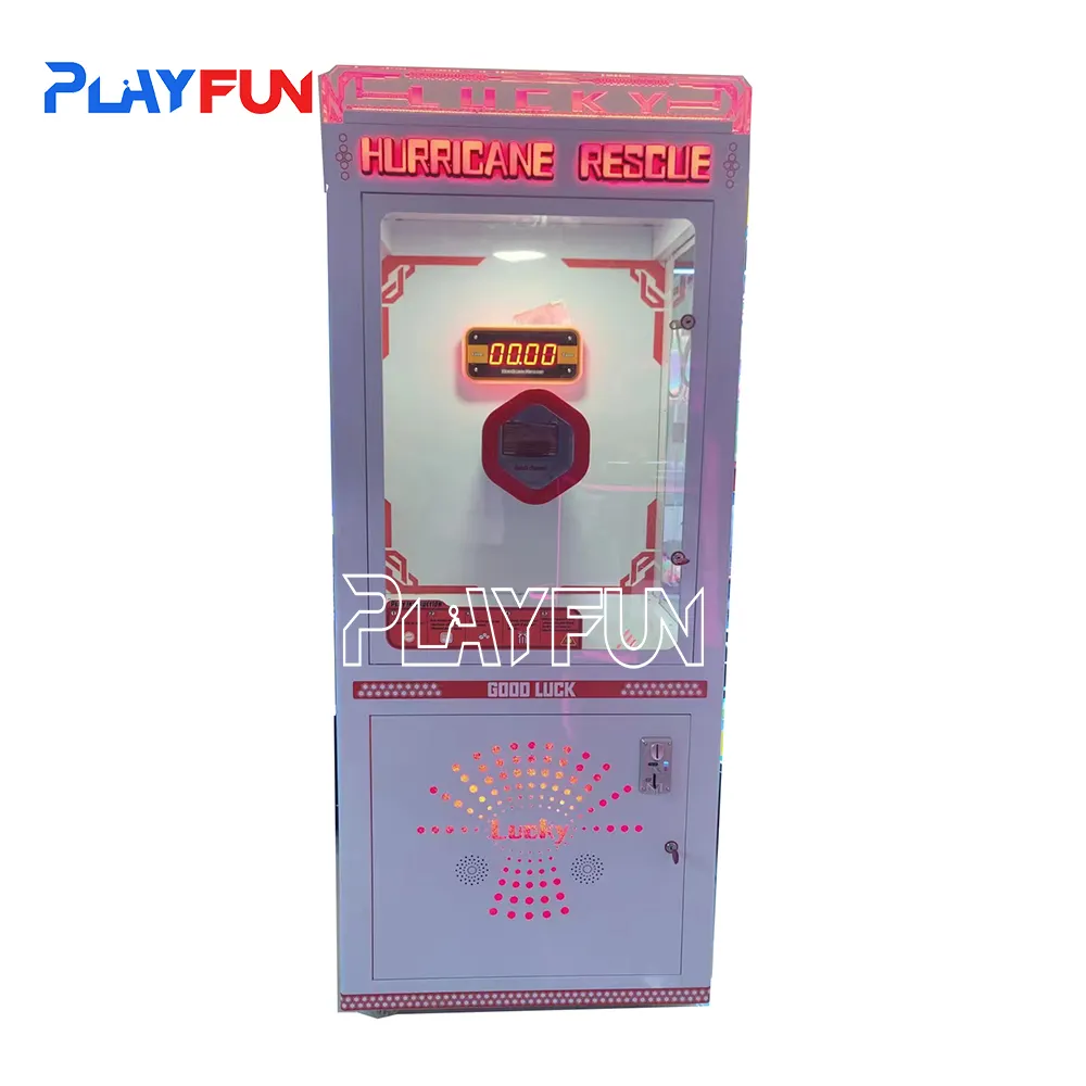 coin operated game machine catch money catching bill money lucky prize hurricane rescue arcade games machine