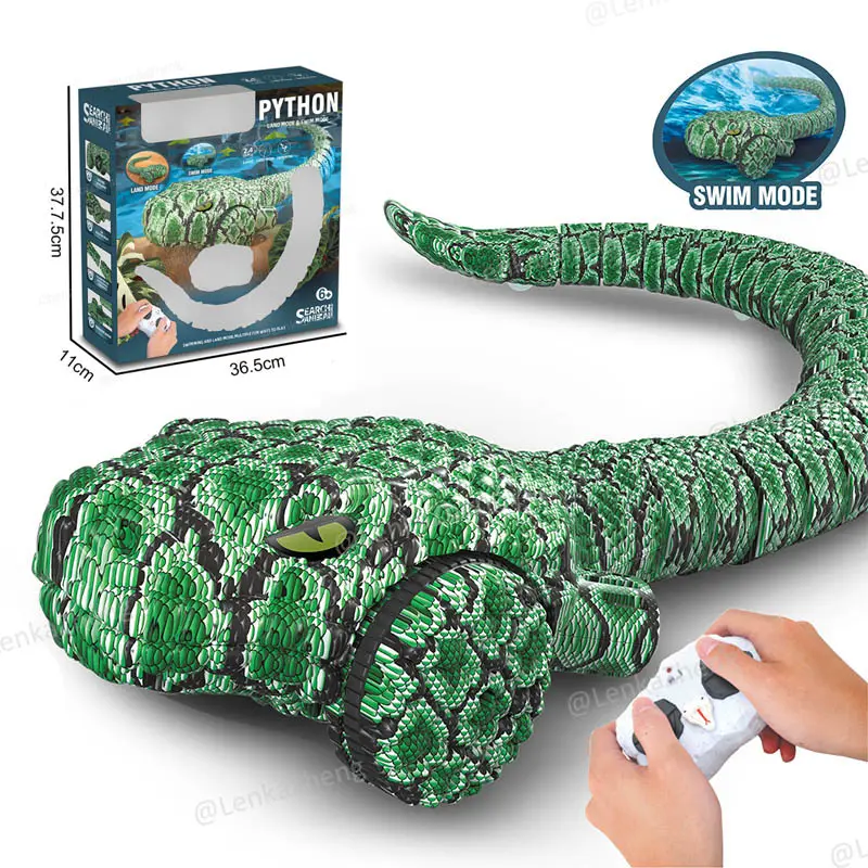 Amphibious Remote Control Toy Python Land Water Swimming Snake Simulation Animal Toys For Kids