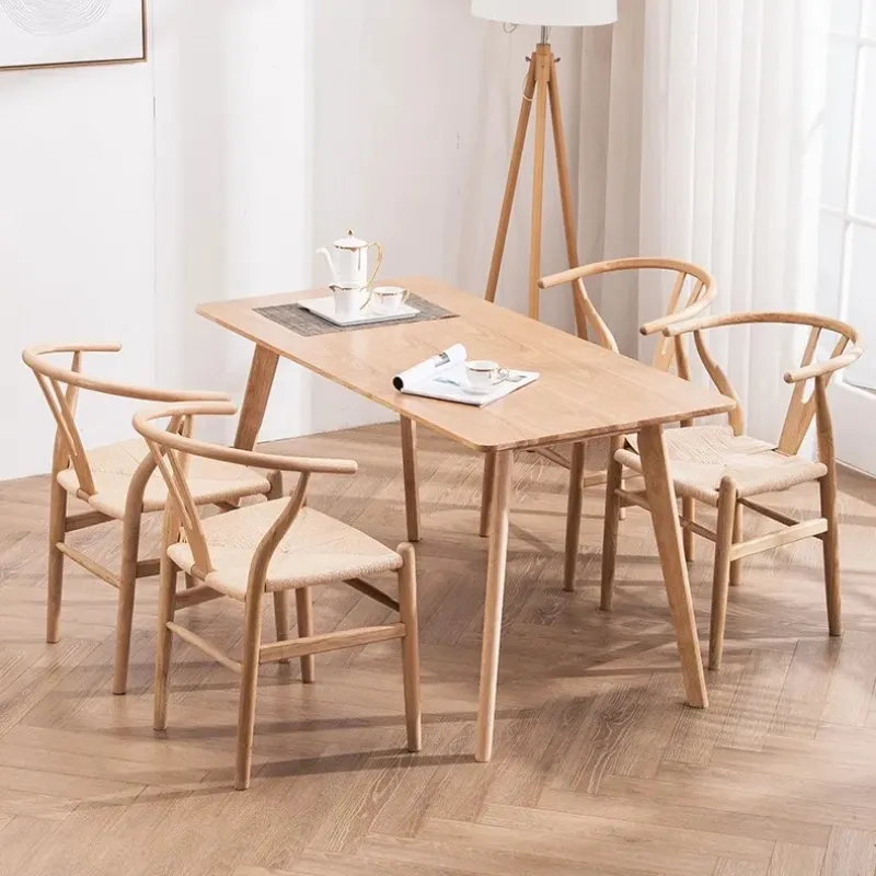 Proveedor de sillas de madera de Fresno Hans Wegner/ Danish /Professional Factory Wishbone Chai Y-Chair Sillas de comedor sólidas