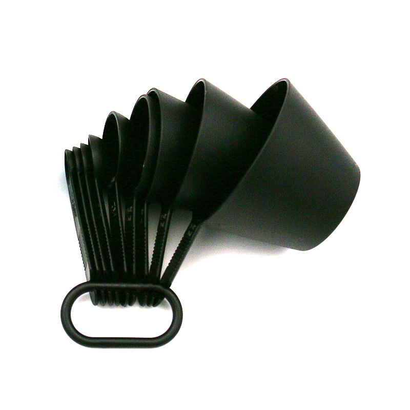 Juego de 9 piezas de tazas de medir y cucharas (negro)