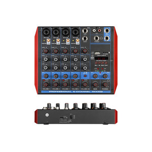 Debra Audio 6 Channel Mini Digital DJ Audio <strong>Mixer</strong> with Fader Reverb Effect 48V for PC Recording Band Mixing