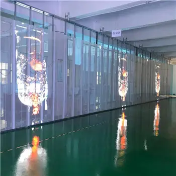 중국 풀 컬러 투명한 영상 벽 높은 투명한 Led 스크린 전시 접착성 투명한 발광 다이오드 표시