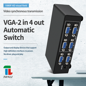 350MHz <strong>VGA</strong> <strong>Splitter</strong> 4port 1920*1440 2in 4output <strong>VGA</strong> <strong>Splitter</strong> 2x4 Switch Remote Control Option and RS232 Control Mode - Product Image 2