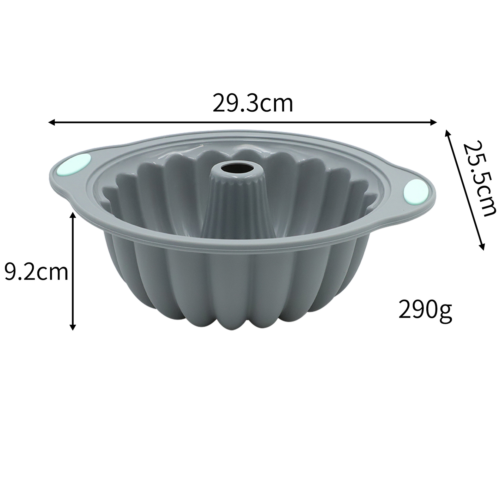 Plato grande de encaje con marco rígido bicolor de 10 tazas - gris claro