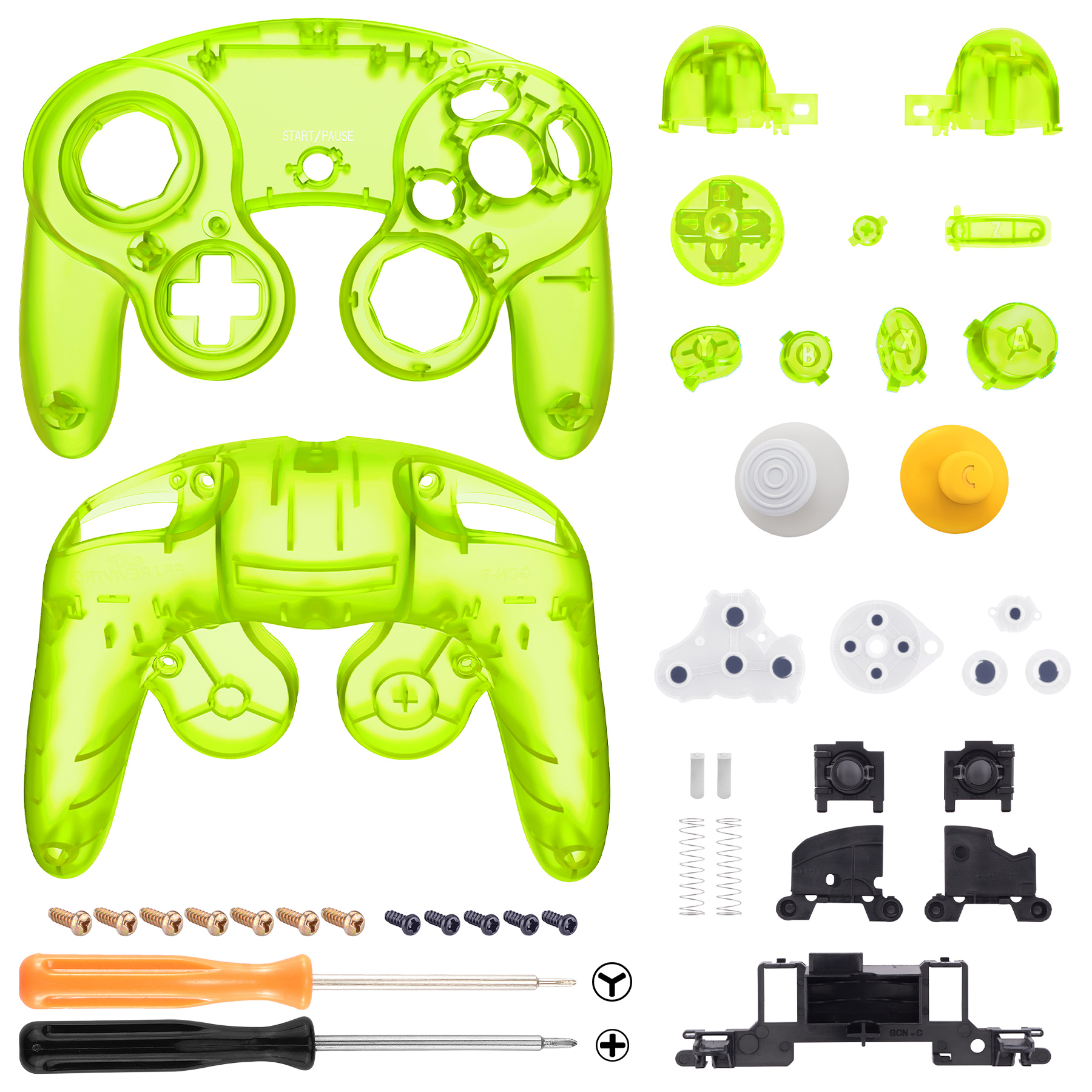 Clear Green Full Set Shell Buttons GCNM5005