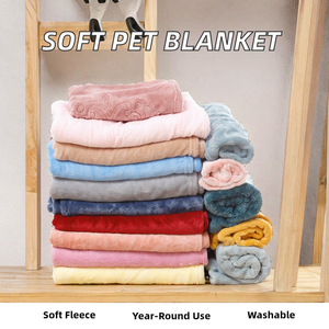 ผ้าห่มขนแกะปะการังลายสัตว์วัสดุผ้าสักหลาดอ่อนเหมาะสำหรับการเดินทางสำหรับแมวและสุนัขขนาดเล็กสำหรับฤดูหนาว - Product Image 2