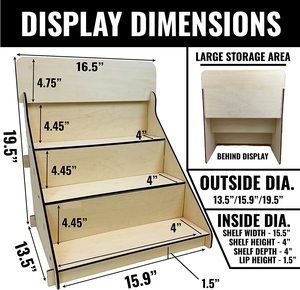 Countertop 3 <strong>Step</strong> Riser Craft Shows Portable Retail <strong>Table</strong> Cigarette Wooden Smoke Shop <strong>Display</strong> Stands Rack Retail Store - Product Image 3