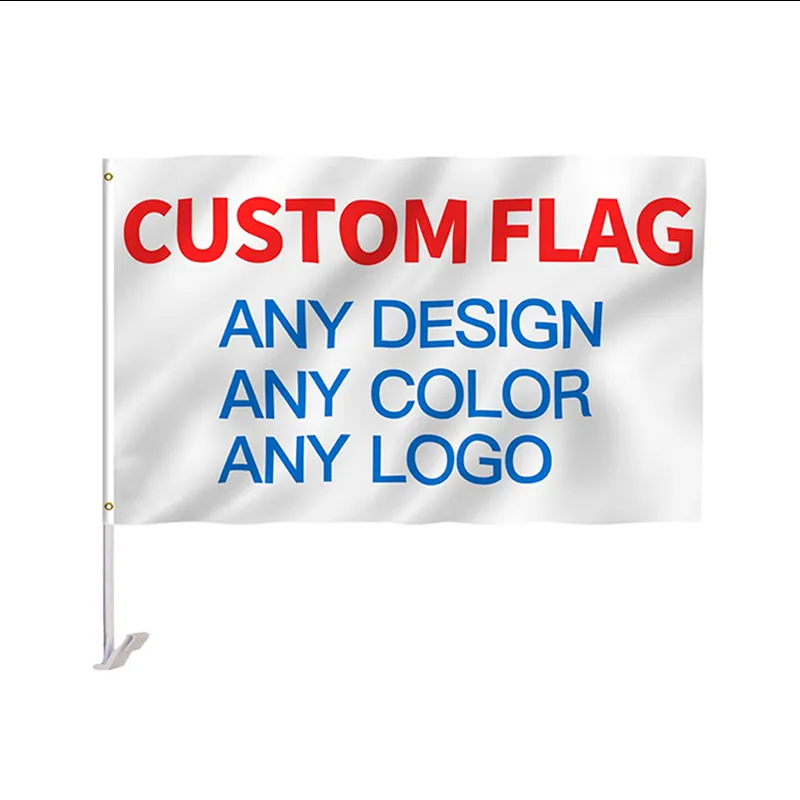 Flagnshow bandeira de carro 12x18 polegadas, para janela de carro, 30x45 cm, subolmação em branco, dupla face, bandeira personalizada