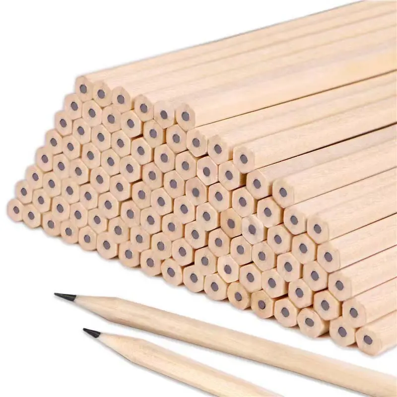 Promotional Stationery Factory Hexagon Standard Pencil HB Wooden Color Cheap Wholesale Wood Pencil