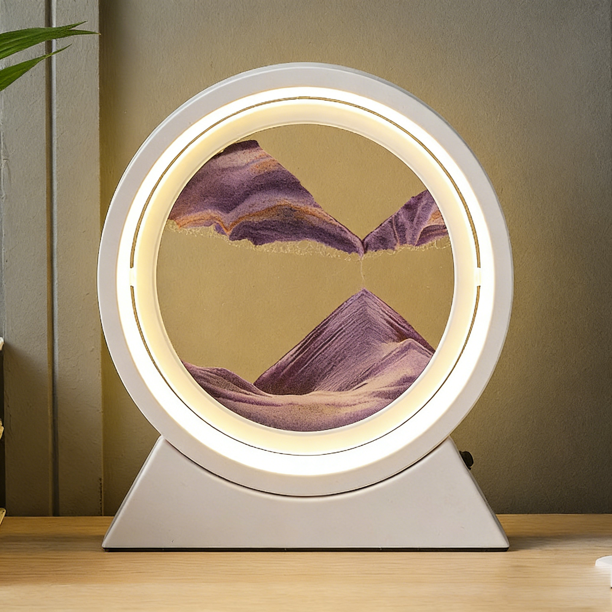 12 inch white frame-plastic-purple sand