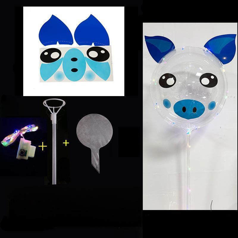 01 Stile adesivo maiale blu