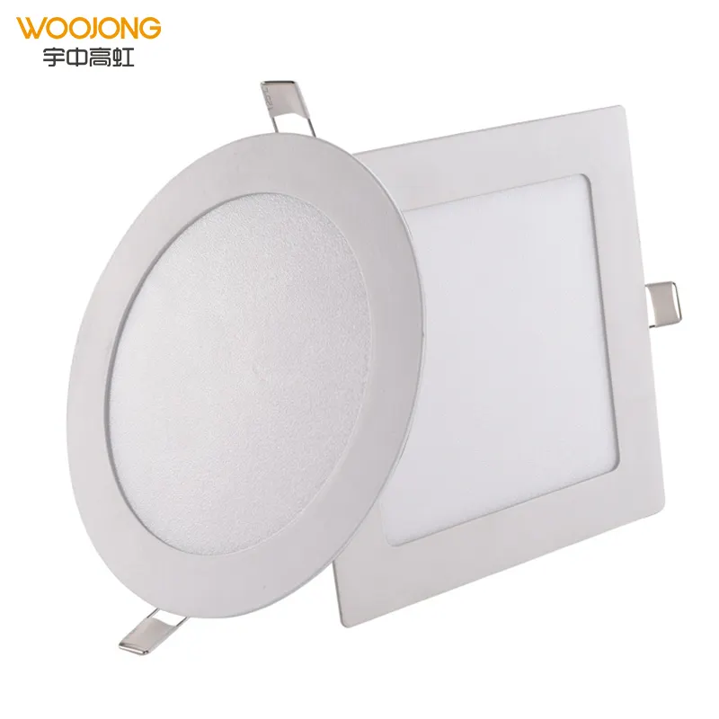 Woojong commerciale piatto rotondo quadrato da incasso Ultra-sottile SMD sottile pannello Led luci lampada 3w ~ 24w
