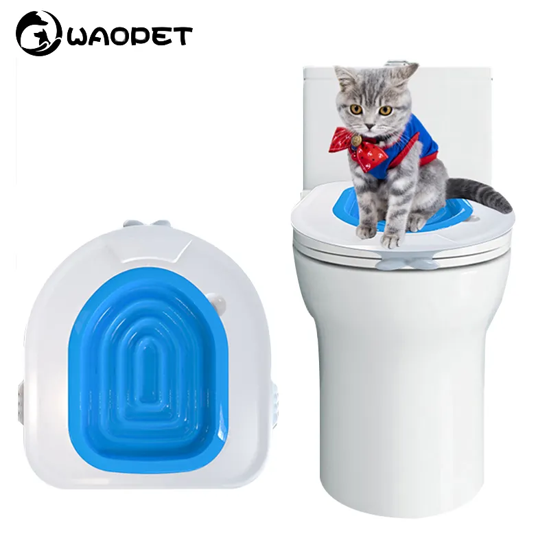 새로운 패션 애완 동물 고양이 화장실 편리한 스쿼트 화장실 애완 동물 용품 개 고양이 화장실 훈련 키트 도매 라운드 여행 지속 가능