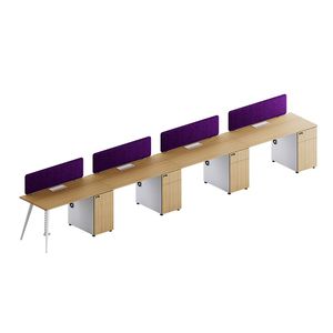 Mesa de ordenador de oficina comercial de diseño moderno con estantes de almacenamiento Material MFC de etiqueta privada pragmático multicolor - Product Image 4