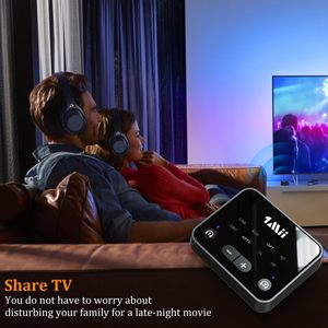1Mii Bluetooth 5.3 <strong>Audio</strong> Transmitter AUX &amp; Optical <strong>Interface</strong> Bluetooth Adapter the Finest Wireless Headphones Transmitter for TV - Product Image 4