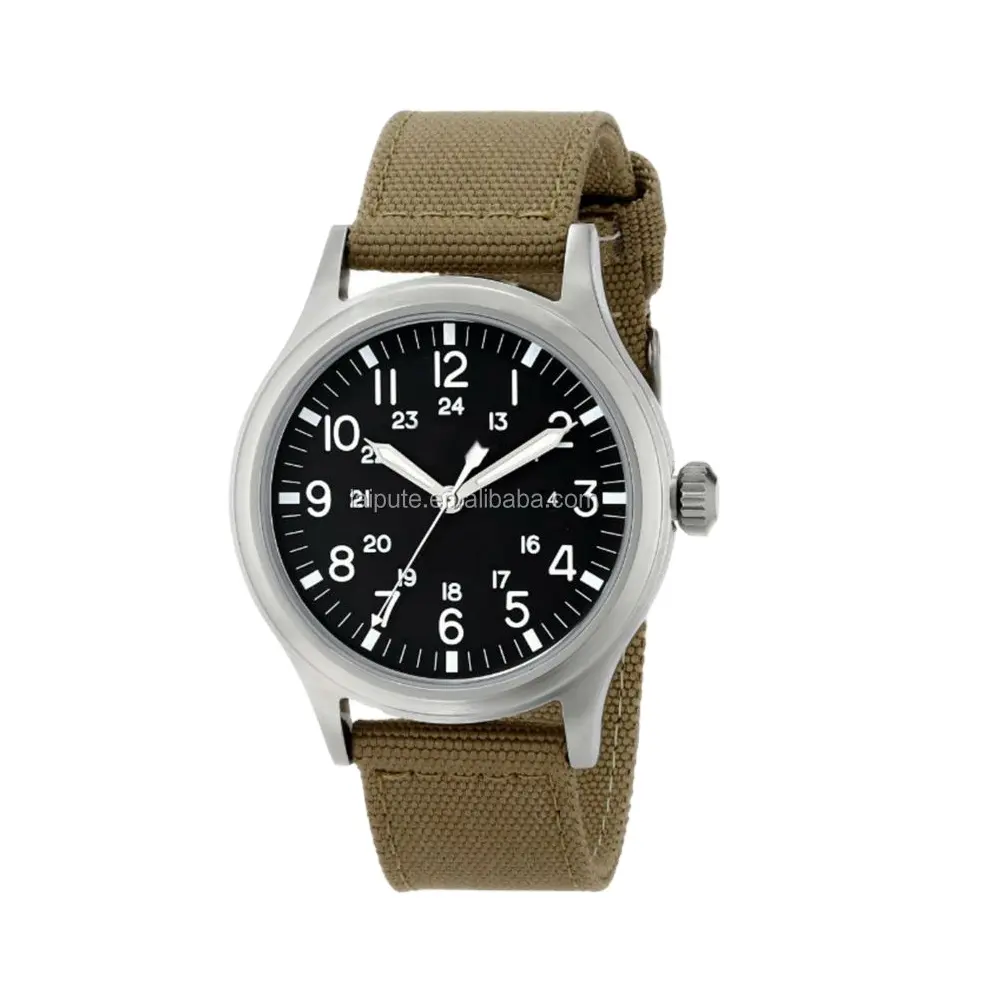 Relógio quartzo pulseira de lona da expedição da qualidade superior para varejo