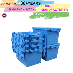 Solid Style <strong>Nesting</strong> <strong>Nesting</strong> Plastic Moving <strong>Crate</strong> with Lid Stackable Plastic Storage Container for Moving and Storage - Product Image 3
