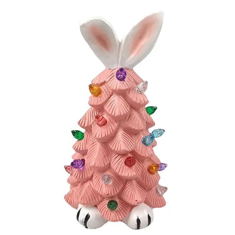 Statue personalizzate di coniglio albero in resina regalo primaverile personalizzato per decorazioni pasquali