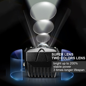 Süper parlak 2.6 inç 110W 36V çift renk beyaz sarı yanıp sönen Led çalışma lambaları kare projektör Led Mini sürüş ışığı - Product Image 5