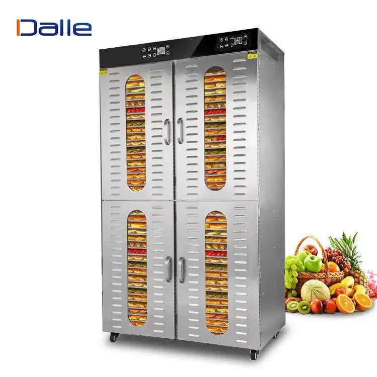 Secador industrial de frutas y alimentos, gran capacidad, 80 bandejas, acero inoxidable, frutas, verduras, carne, deshidratador de alimentos