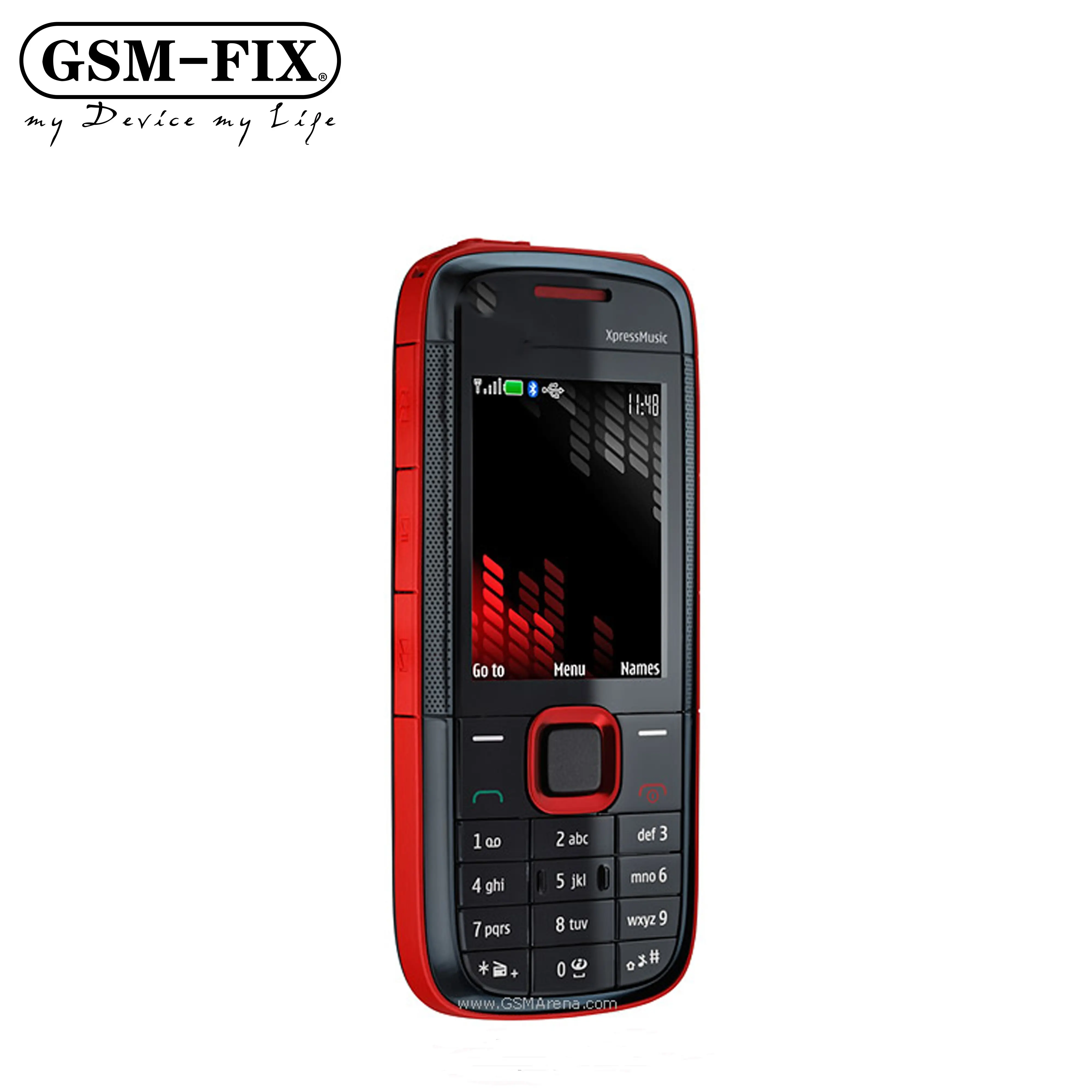 Celular nokia GSM-FIX xpressmusic desbloqueado, smartphone com 2g gsm, tela de 5130 "fm, suporte russo, hebraico e teclado árabe